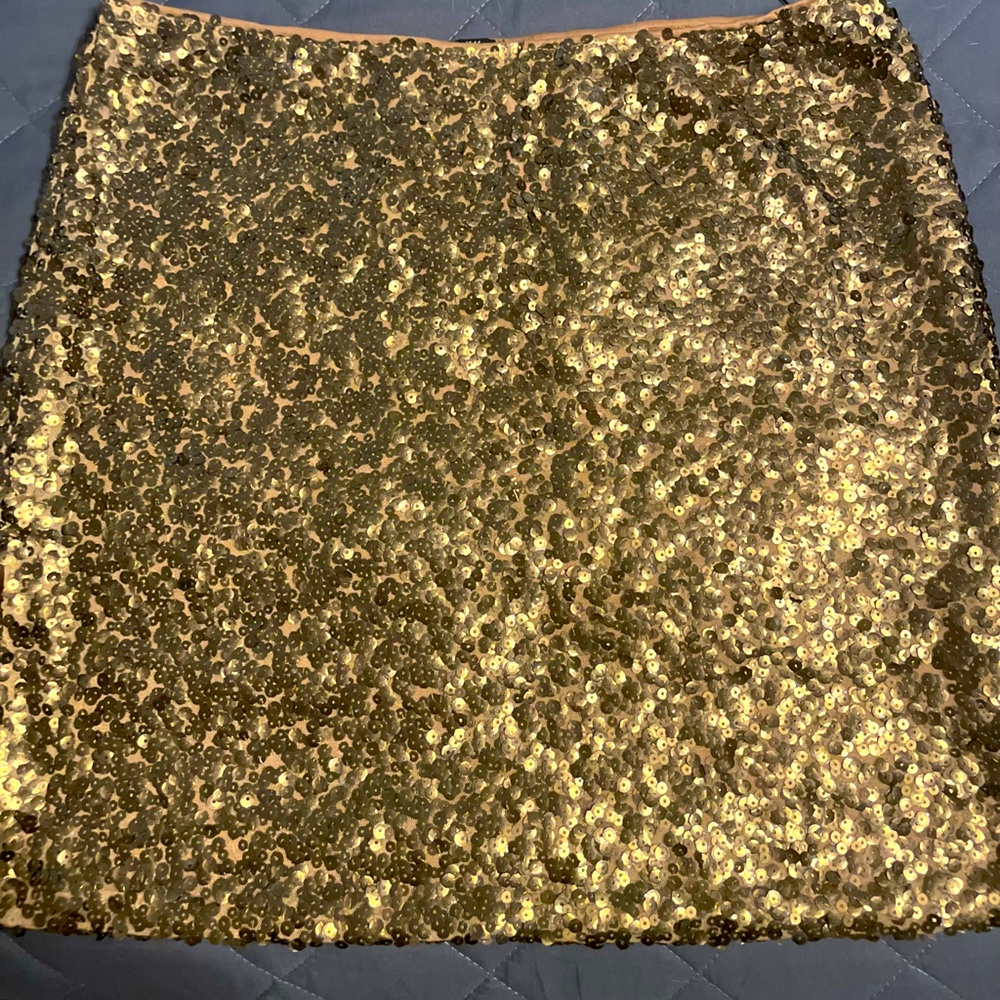 H&M Dark Gold Sequined Mini Skirt - Size XL
